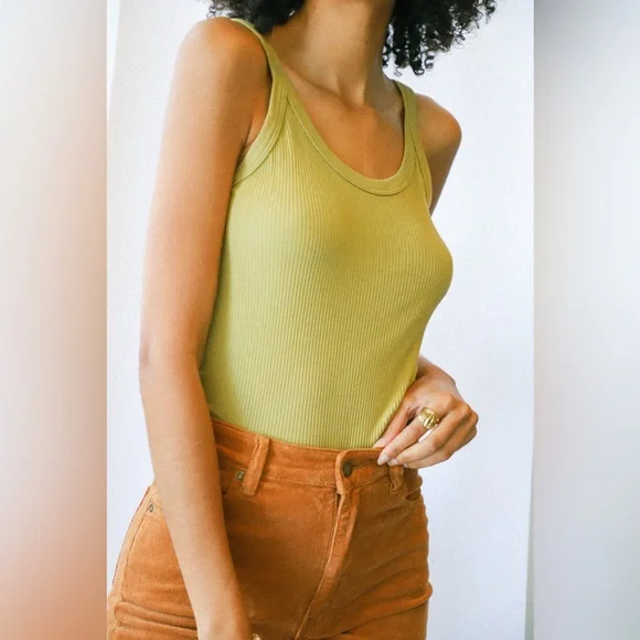 LACAUSA Maya Tank Top In Artichoke - Picture 2 of 5